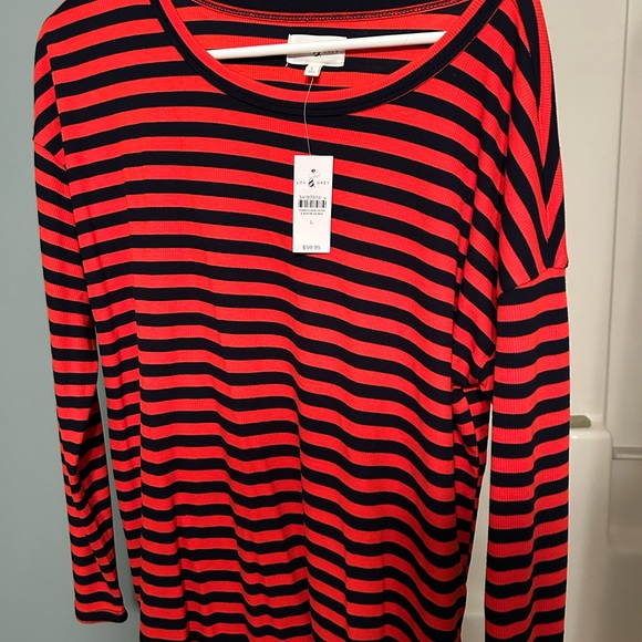 Lou & Grey Tops - Poppy (red/orange) and Navy long sleeve top.🔝